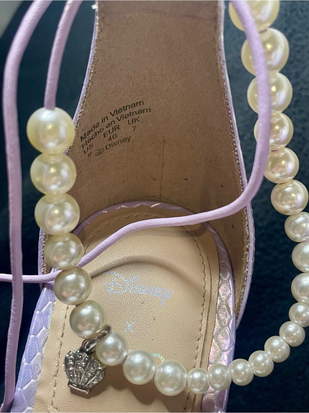 *RARE* Ariel Pastel Pointed Toe Heels with Mermaid Pearl Ankle Straps - Women - Picture 4 of 11